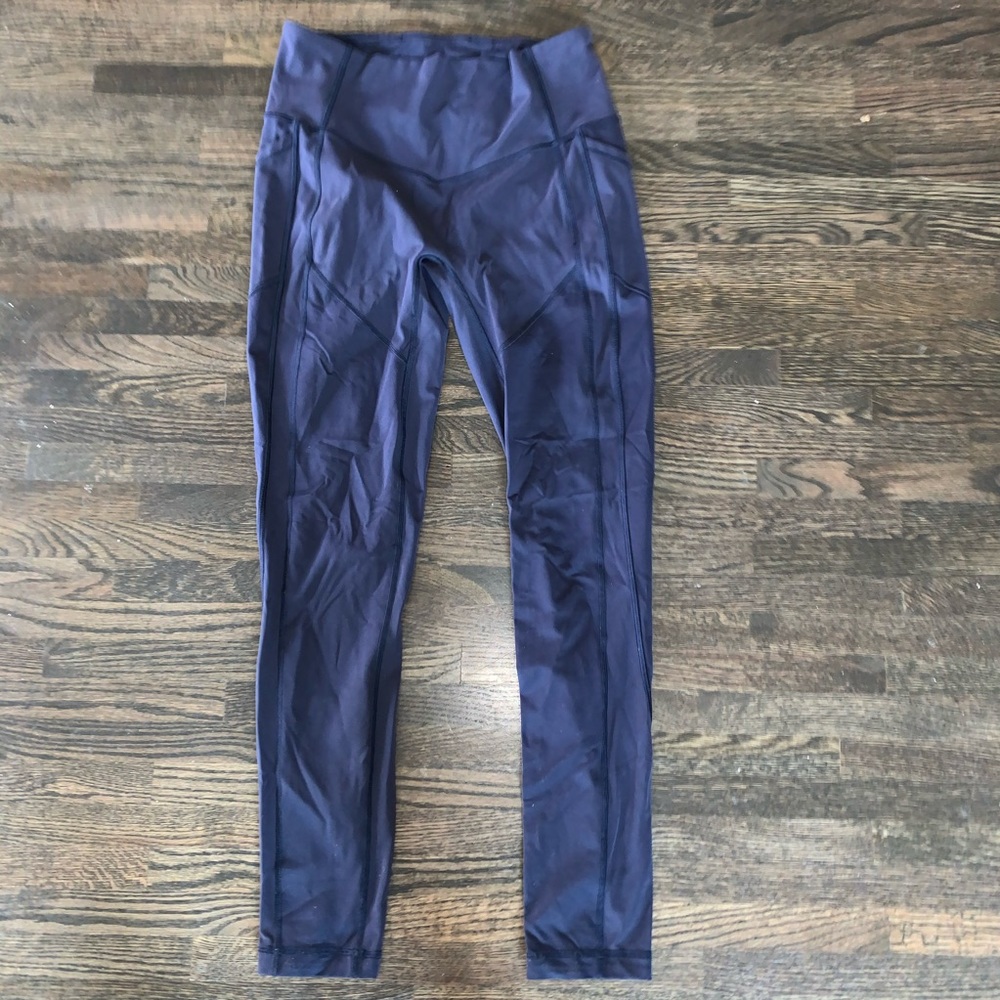 Lululemon leggings with side pockets navy blue